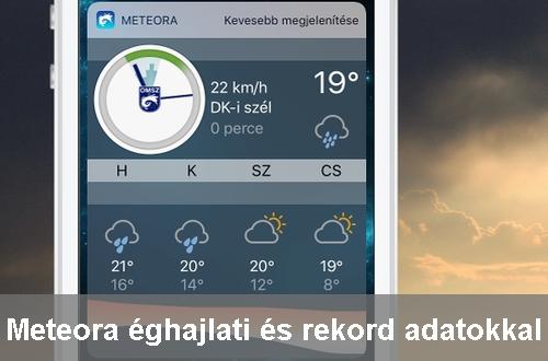 Meteora alkalmazás éghajlati és rekord adatokkal (iOS 1.2.0)