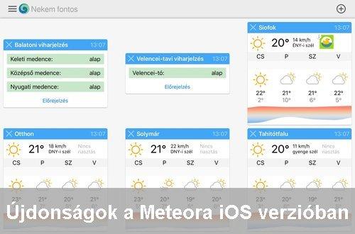 Meteora már iOS készülékekre is, fontos helyszínekkel és tavi viharjelzés nézettel