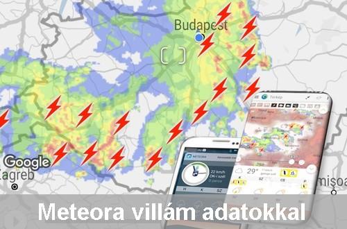 Meteora mobil alkalmazás villám adatokkal