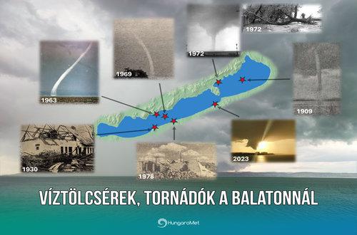 Víztölcsérek, tornádók a Balatonnál