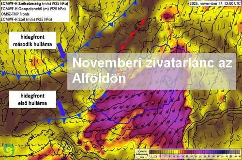 Rendkívüli zivatarlánc az Alföldön november 17-én