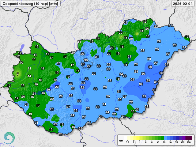 Enyhe, csapadékos idő