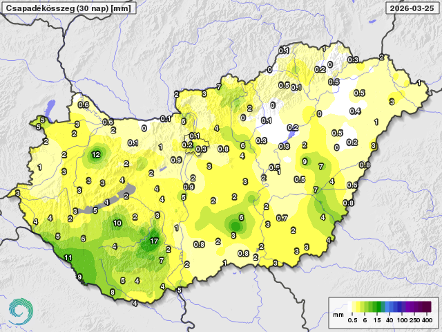 Jelentős csapadék, de nem mindenhol